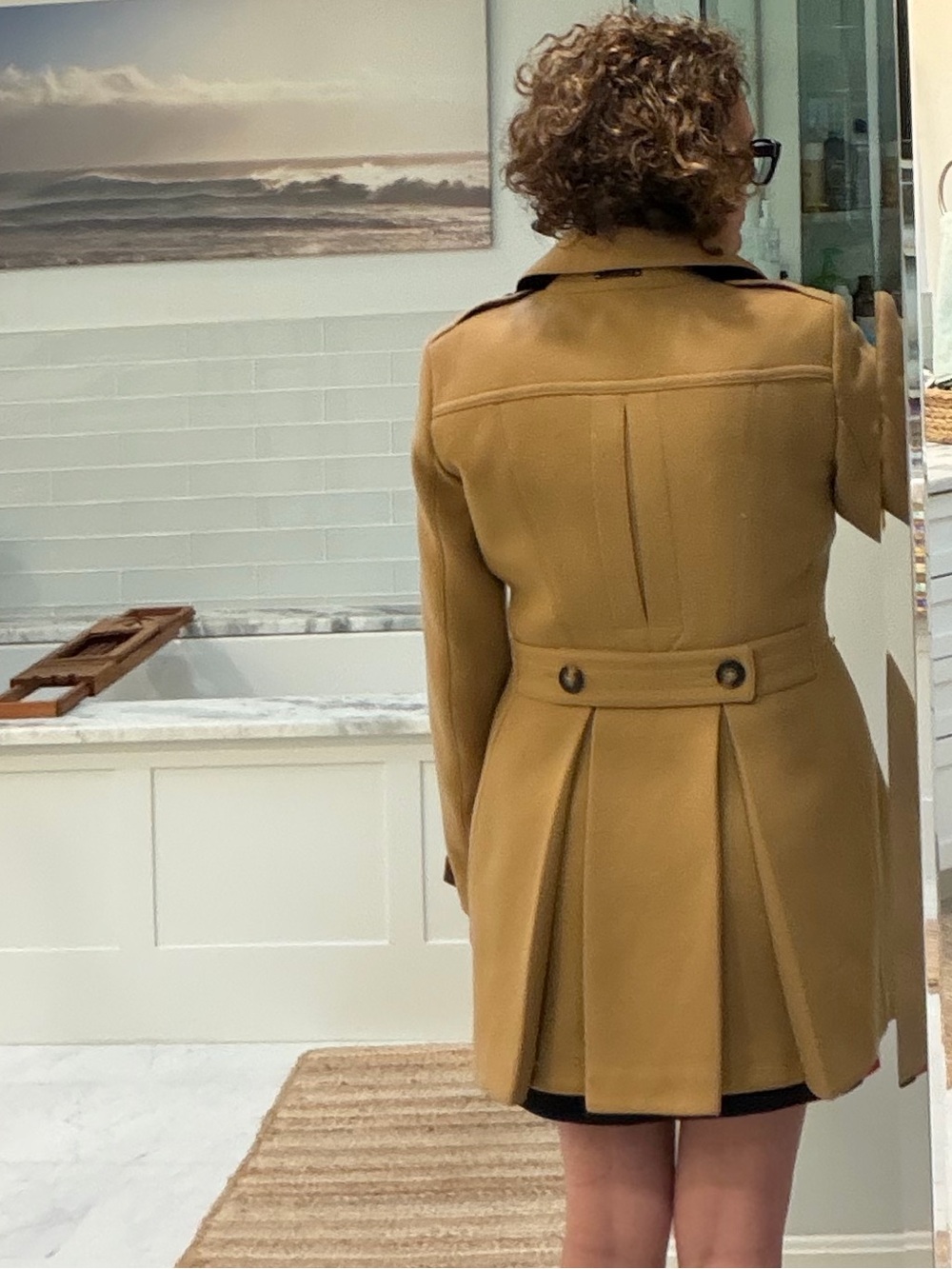 Burberry Brit Women’s Classic Camel Wool Cashmere Blend Peacoat Size 10 - Picture 16 of 17